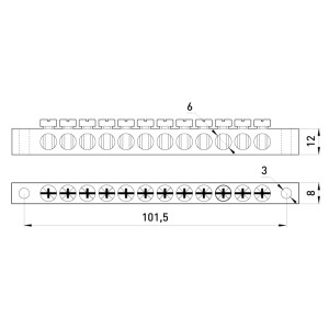 Шина нульова e.bsa.stand.60.12, 12 отв.х 60 А