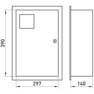 Корпус e.mbox.stand.w.f1.16.z металевий, під 1-ф. лічильник, 16 мод., що вбудовується, з замком