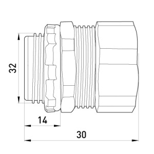 Ввід прямий e.met.dir.stand.sldx.25 для металорукава 25мм(1")