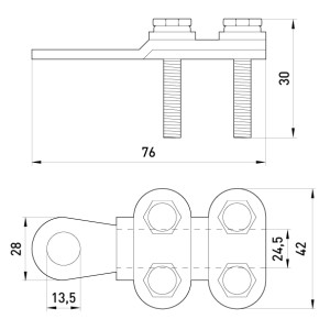 Наконечник кабельний e.end.stand.clamp.185.240 на гвинтах