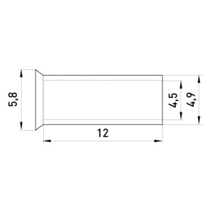 Неізольований наконечник e.terminal.stand.en.10.12 10,0 кв.мм, L=12 мм, 100шт