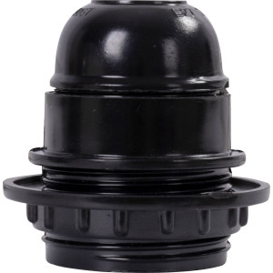 Патрон бакелітовий Е27 з гайкою, чорний