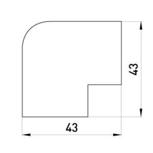 Плоский кут e.trunking.blend.angle.stand.20.10 для короба 20х10мм