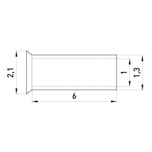 Неізольований наконечник e.terminal.stand.en.0.5.6 0,5 кв.мм, L=6 мм, 100шт