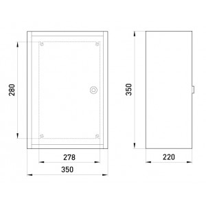 Бокс монтажний навісний БМ-35+П (350х350х220) IP54