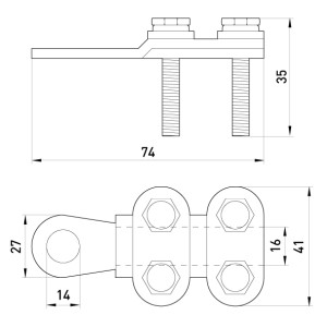 Наконечник кабельний e.end.stand.clamp.120.150 на гвинтах