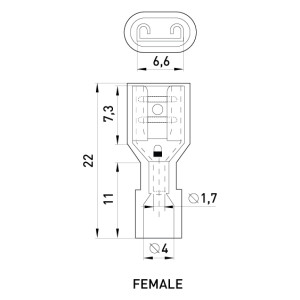 Наконечник-з'єднувач ізольований серії FN e.terminal.stand.fdfn1.25.250.red (fn.f.0,5.1,5) 0,5-1,5 кв.мм "мама", 100шт