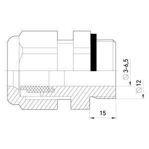 Кабельний ввід e.pgl.stand.11, з подовженою різьбою і ущільнювачем