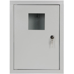 Корпус e.mbox.stand.w.f1.08.z металевий, під 1-ф. лічильник, 8 мод., що вбудовується, з замком