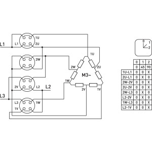Пакетний перемикач LK16/4.322-ZК/45 щитовий, з передньою панеллю (під пломбування), 0-1-2, 16А