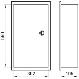 Корпус e.mbox.stand.w.48.z металевий, під 48 мод., що вбудовується, з замком