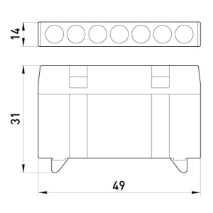 Шина нульова e.bsi.pro.1.7 на DIN-рейку в ізольованому корпусі зелена