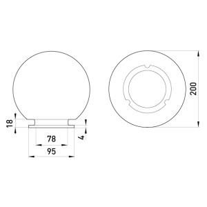 Світильник e.street.light.200.opal типу "Куля" опаловий, Е27