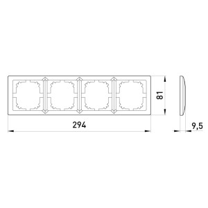 Рамка e.lux.10084L.4.fr.white 4-містна, біла