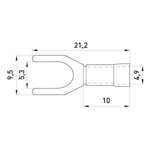 Ізольований наконечник вилковий e.terminal.stand.sv.2.5.red 1.5-2.5 кв.мм, червоний, 100шт