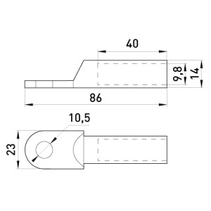 Мідний кабельний наконечник e.end.stand.dt.50