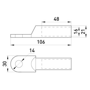 Мідний кабельний наконечник e.end.stand.dt.b150