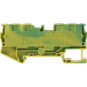 Набірна клемна колодка заземлення на DIN-рейку e.tc.z.din.spring.4.2-2, 4контакти