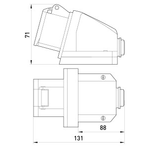 Силова розетка стаціонарна e.socket.pro.3.16, 3п., 230В, 16А (113)
