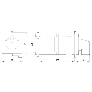Пакетний перемикач в корпусі e.industrial.sb.0-1-2.3.20, 3р, 20А (0-1-2)