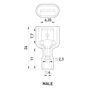 Наконечник-з'єднувач ізольований серії FN e.terminal.stand.mdfn2.250.blue (fn.m.1,5.2,5) 1,5-2,5 кв.мм "папа", 100шт