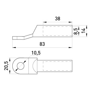 Мідно-алюмінієвий кабельний наконечник e.end.stand.ca.dtl.1.35