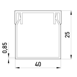 Короб пластиковий e.trunking.stand.40.25, 40х25мм, 2м