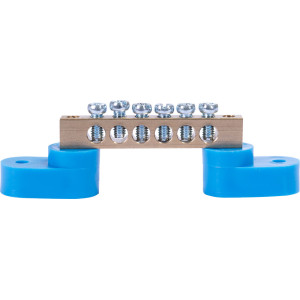 Шина нульова e.bsa.stand.20.6.base, 6 отв.х 20 А з основою з кріпленням на "лапках"