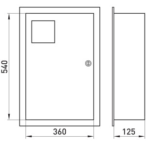 Корпус e.mbox.stand.w.f3.36.z.e металевий, під 3-ф. електронний лічильник, 36 мод., що вбудовується, з замком