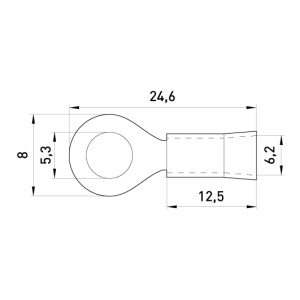 Ізольований наконечник e.terminal.stand.rv3.3,5.5.black 2.5-4 кв.мм, чорний, 100шт
