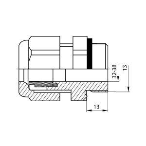 Кабельний ввід латунний e.met.pg.stand.42