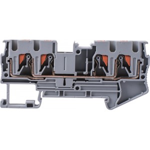 Клемна колодка набірна на DIN-рейку e.tc.din.spring.4.2-2, 4контакти