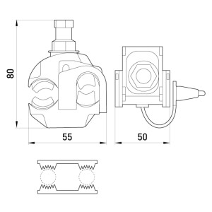 Відгалужувальний проколюючий затискач e.pricking.clamp.pro.16.95.4.50, 16-95 кв.мм/4-50кв.мм