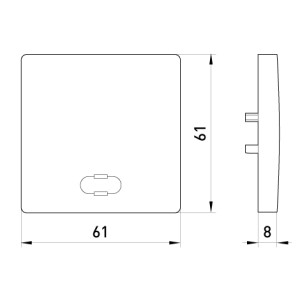 Клавіша e.lux.11171L.pn.l.ivory одинарна "слонова кістка" з підсвіткою