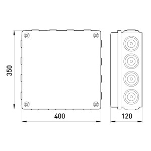 Розподільча коробка e.db.pro.400.350.120
