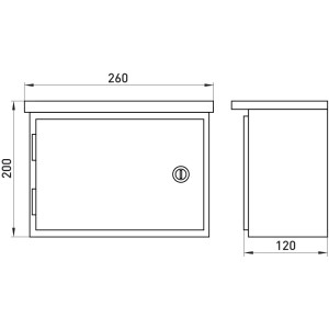 Корпус e.mbox.stand.n.12.z металевий, під 12мод., герметичний IP54, навісний, з замком