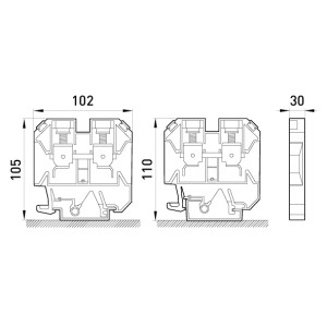 Клемна колодка набірна на DIN-рейку e.tc.din.pro.150, з кришкою