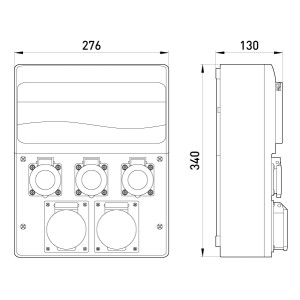 Монтажний набір - 2 х32A (230/400V) 4 кв.мм, 3х16А 230V 1,5 кв.мм, 13 мод.