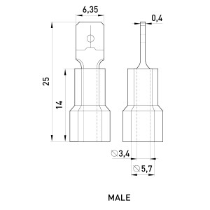 Наконечник ізольований e.terminal.stand.mdd5.5.250 (dd.m.4.6), 100шт