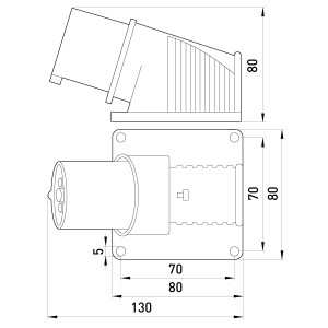 Силова вилка стаціонарна 3Р+Z, 400В,16A,IP44