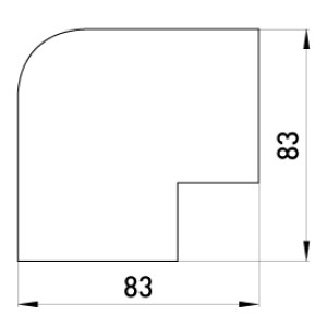 Плоский кут e.trunking.blend.angle.stand.60.60 для короба 60х60мм