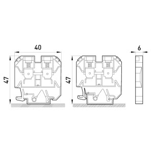 Клемна колодка набірна на DIN-рейку e.tc.din.pro.2.5, без кришки