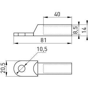 Алюмінієвий кабельний наконечник e.end.stand.a.35