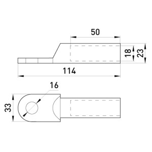 Мідний кабельний наконечник e.end.stand.dt.b185