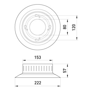 З'єднувач блоку ПРА і полікарбонатного розсіювача e.high.light.pc.connect до світильників серій 2201, 2202, 2211