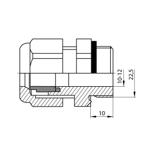 Кабельний ввід латунний e.met.pg.stand.16