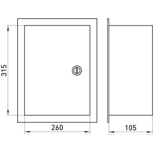 Корпус e.mbox.stand.w.24.z металевий, під 24 мод., що вбудовується, з замком