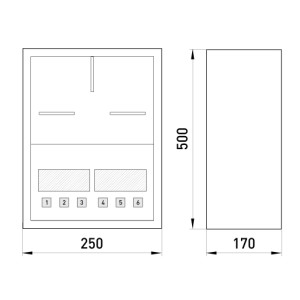 Корпус e.mbox.stand.n.f3.6.z.str металевий, під 3-ф. лічильник, порожня, навісний, 6 мод., з замком, вулична