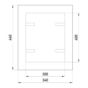 Дверцята металеві ревізійні e.mdoor.stand.300.400.z 300х400м c замком