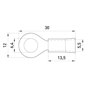 Ізольований наконечник e.terminal.stand.RV5.5.6 4-6.yellow кв.мм, жовтий, 100шт
